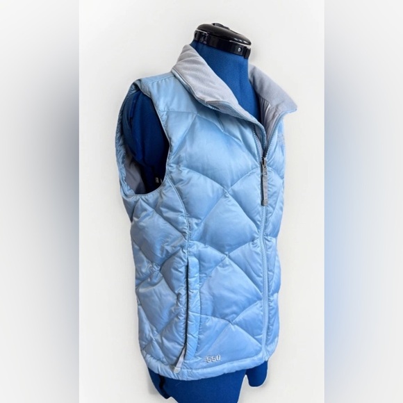 Vintage Y2K The North Face 550 Quilted Down Vest Baby Blue Puffer Jacket Small - Picture 3 of 15